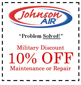 Johnson air military discount 10 % maintenance or repair.